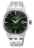 Seiko Presage Cocktail Time Automatic Green Dial Silver Steel Strap Watch for Men - SRPE15J1