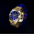 Maserati Velocità Chronograph Blue Dial Gold Steel Strap Watch for Men - R8873652002