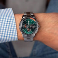 Maserati Sorpasso Chronograph Green Dial Silver Steel Strap Watch for Men - R8873624002