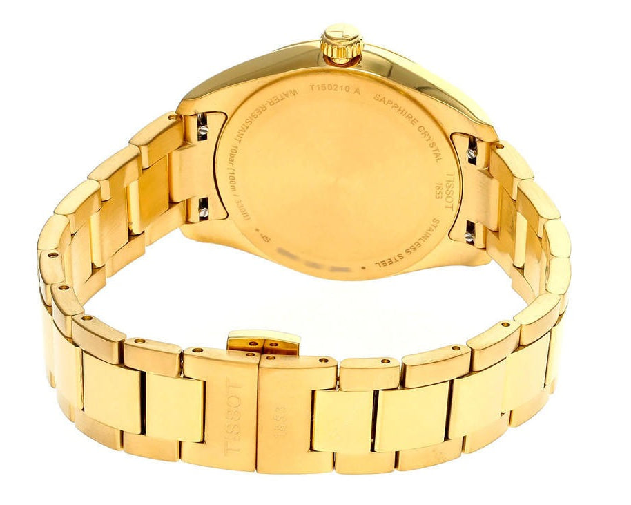 Tissot PR 100 Gold Dial Gold Steel Strap Watch for Women - T150.210.33.021.00