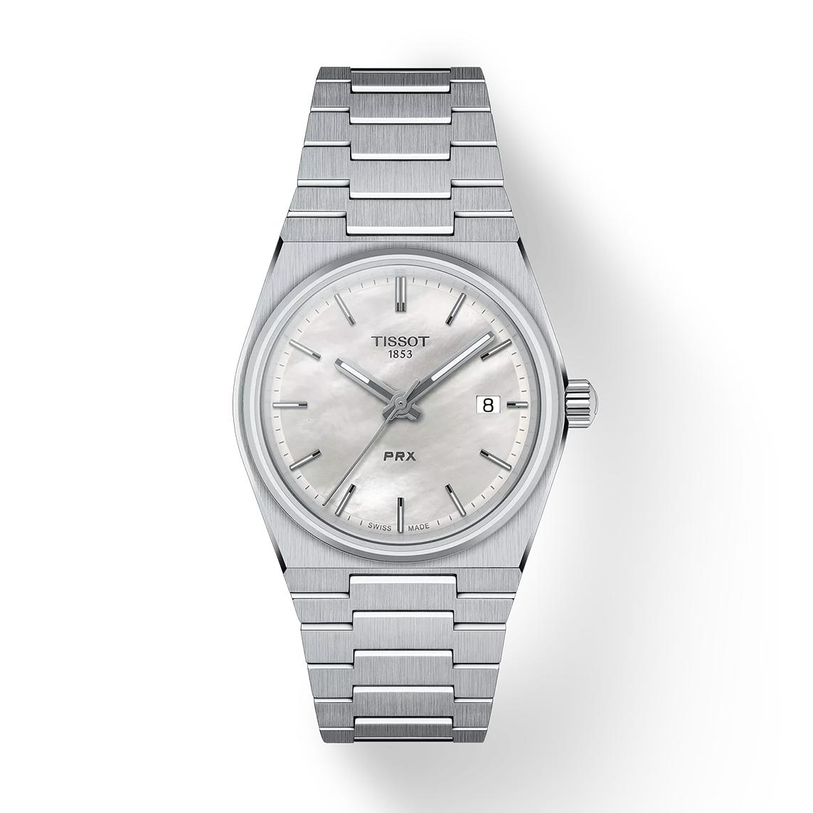 Tissot PRX Quartz Mother of Pearl Dial Silver Steel Strap Watch for Women- T137.210.11.111.00