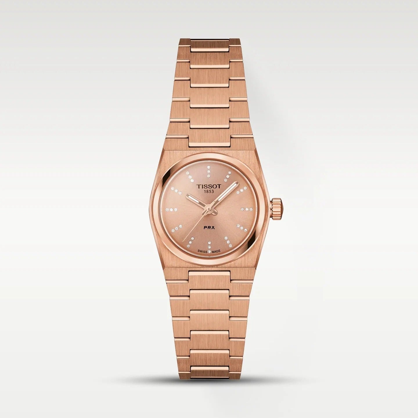 Tissot PRX Diamonds Rose Gold Dial Rose Gold Steel Strap Watch for Women - T137.010.33.506.00
