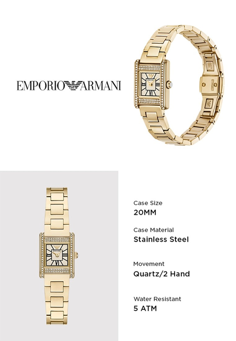 Emporio Armani Genni Crystals Gold Dial Gold Steel Strap Watch for Women - AR11663