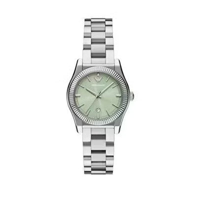 Emporio Armani Federica Mint Green Dial Silver Steel Strap Watch for Women - AR11656
