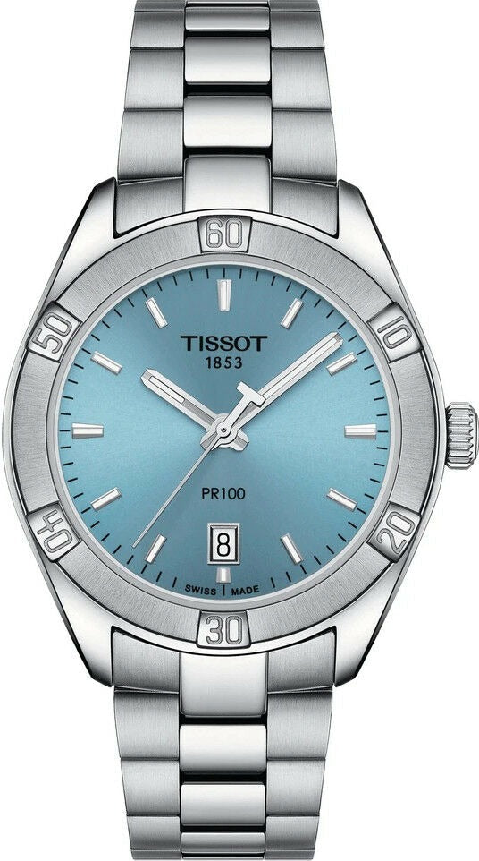 Tissot PR 100 Sport Chic Lady Blue Dial Silver Steel Strap Watch for Women - T101.910.11.351.00