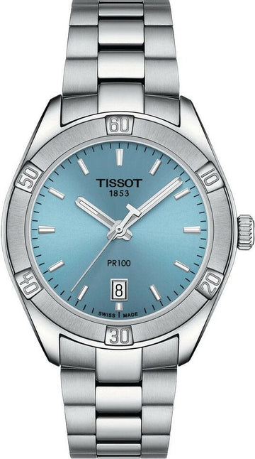 Tissot PR 100 Sport Chic Lady Blue Dial Silver Steel Strap Watch for Women - T101.910.11.351.00