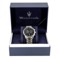 Maserati Tradizione Chronograph Black Dial Silver Steel Strap Watch for Men - R8873646004
