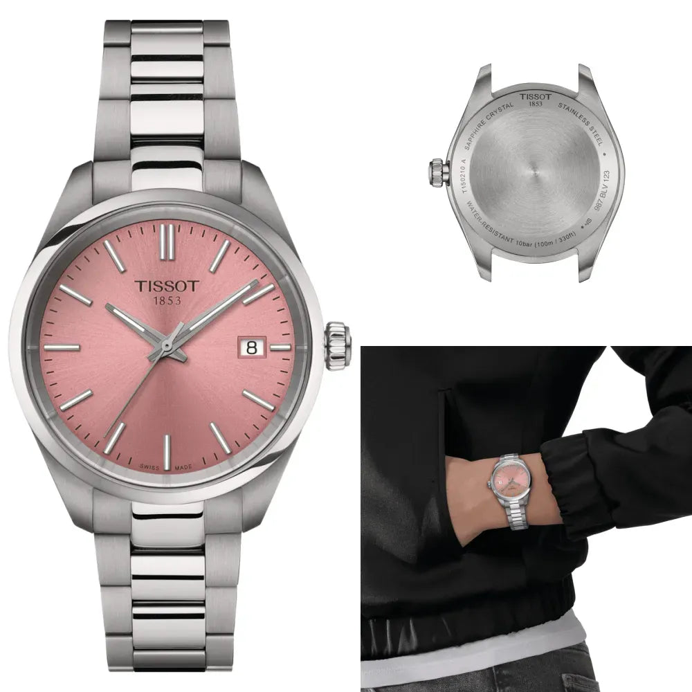 Tissot PR 100 Pink Dial Silver Steel Strap Watch for Women - T150.210.11.331.00