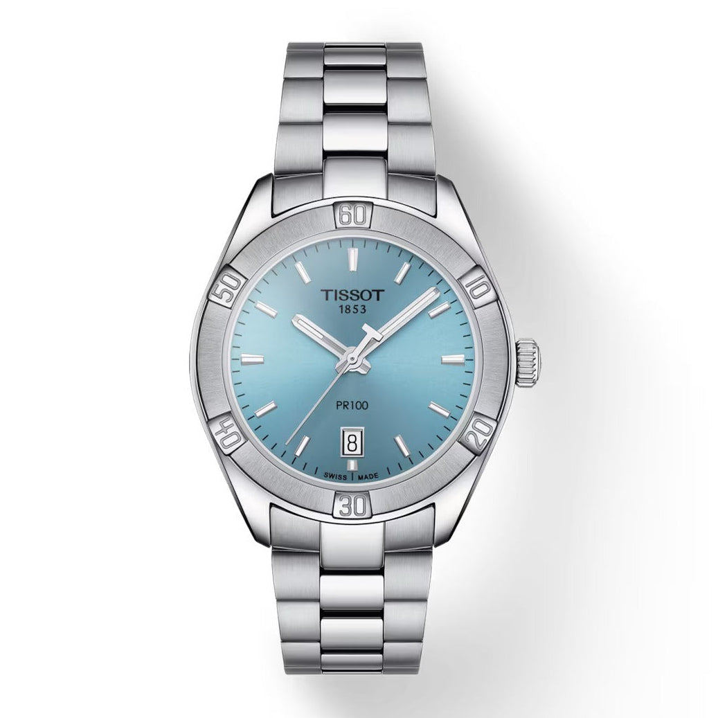 Tissot PR 100 Sport Chic Lady Blue Dial Silver Steel Strap Watch for Women - T101.910.11.351.00