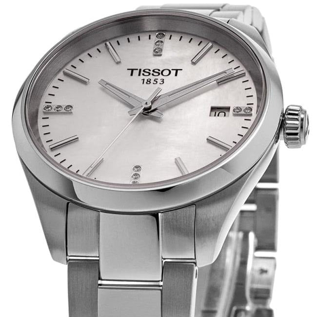 Tissot PR 100 Diamonds Mother of Pearl Dial Silver Steel Strap Watch for Women - T150.210.11.116.00