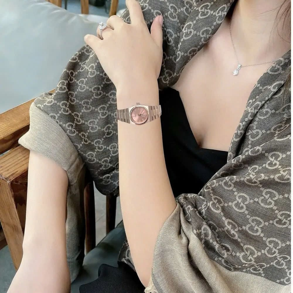 Tissot PRX Diamonds Rose Gold Dial Rose Gold Steel Strap Watch for Women - T137.010.33.506.00