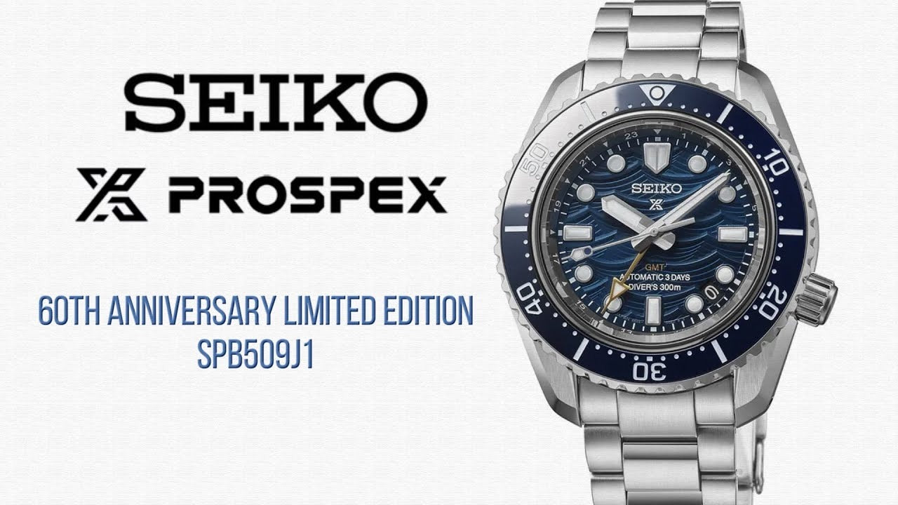 Seiko Prospex 1968 Heritage Divers GMT The Great Wave Limited Edition Blue Dial Silver Steel Strap Watch for Men - SPB509J1