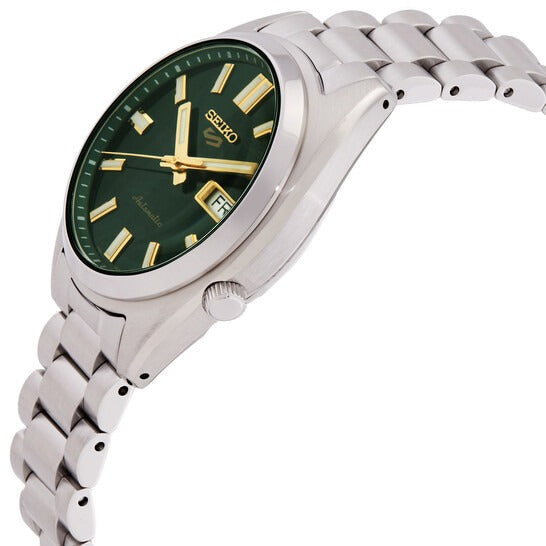 Seiko 5 Sports Automatic Green Dial Silver Steel Strap Watch for Men - SRPL57K1