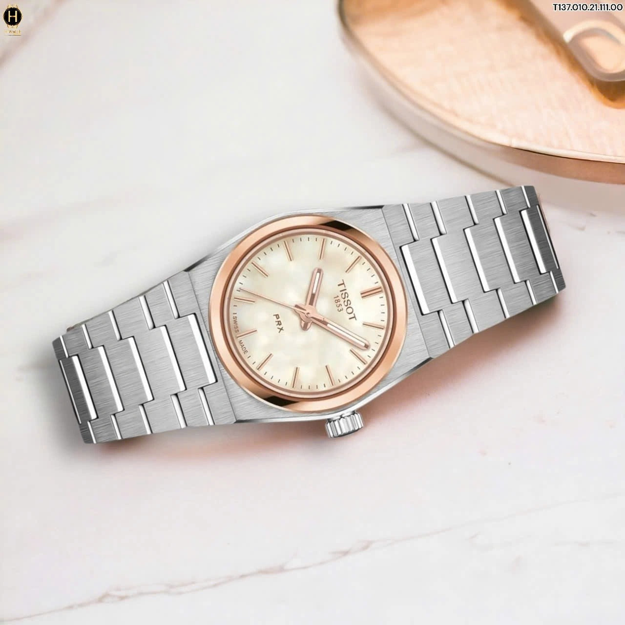 Tissot PRX Mother of Pearl Dial Silver Steel Strap Watch for Women - T137.010.21.111.00