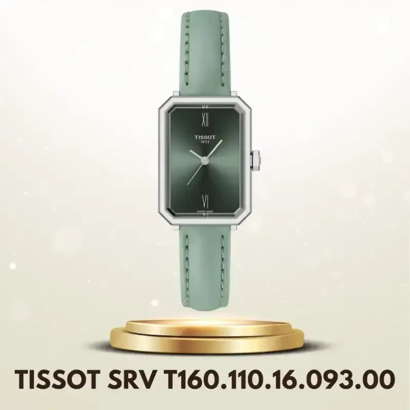 Tissot SRV Green Dial Green Leather Strap Watch for Women - T160.110.16.093.00