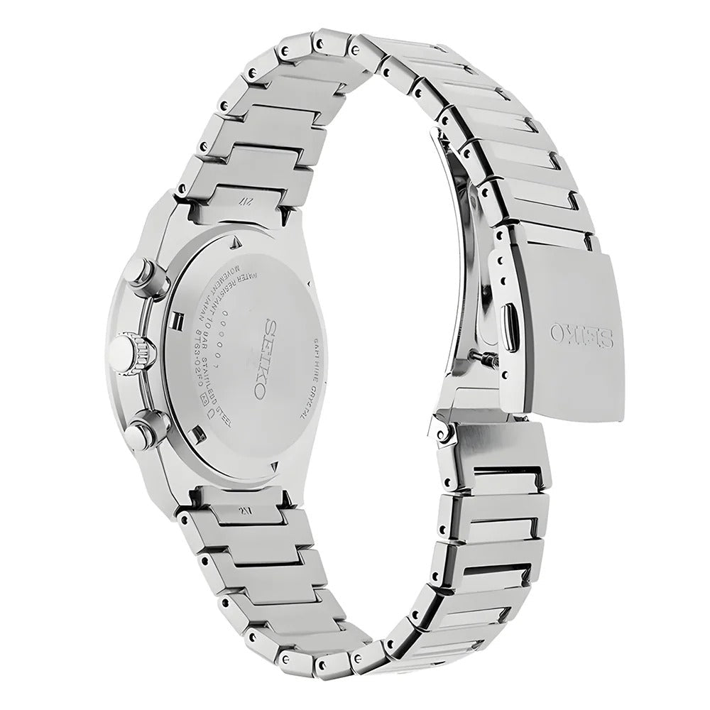 Seiko Conceptual Chronograph Ice Blue Dial Silver Steel Strap Watch for Men - SSB459P1