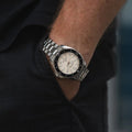 Seiko Prospex Polygonal Divers Automatic Pearl White Dial Silver Steel Strap Watch for Men - SPB481J1