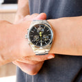 Tissot PR 100 Tour De France Chronograph Black Dial Silver Steel Strap Watch for Men - T150.417.11.051.00