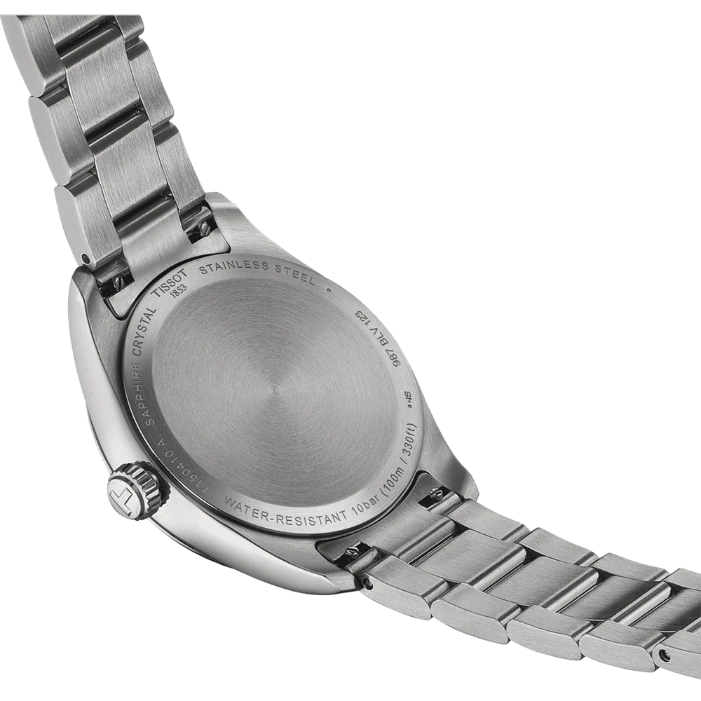 Tissot PR 100 Ice Blue Dial Silver Steel Strap Watch for Women - T150.210.11.351.00