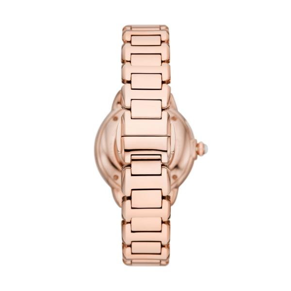 Emporio Armani Mia Meccanico Mother of Pearl Dial Rose Gold Steel Strap Watch for Women - AR60072