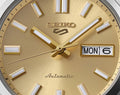 Seiko 5 Sports Automatic Gold Dial Silver Steel Strap Watch for Men - SRPL59K1