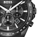 Hugo Boss Strike Chronograph Black Dial Black Rubber Strap Watch for Men - 1514289