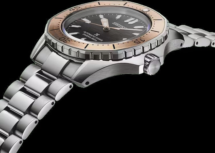 Seiko Prospex Polygonal Sea Diver Automatic Black Dial Silver Steel Strap Watch for Men - SPB485J1