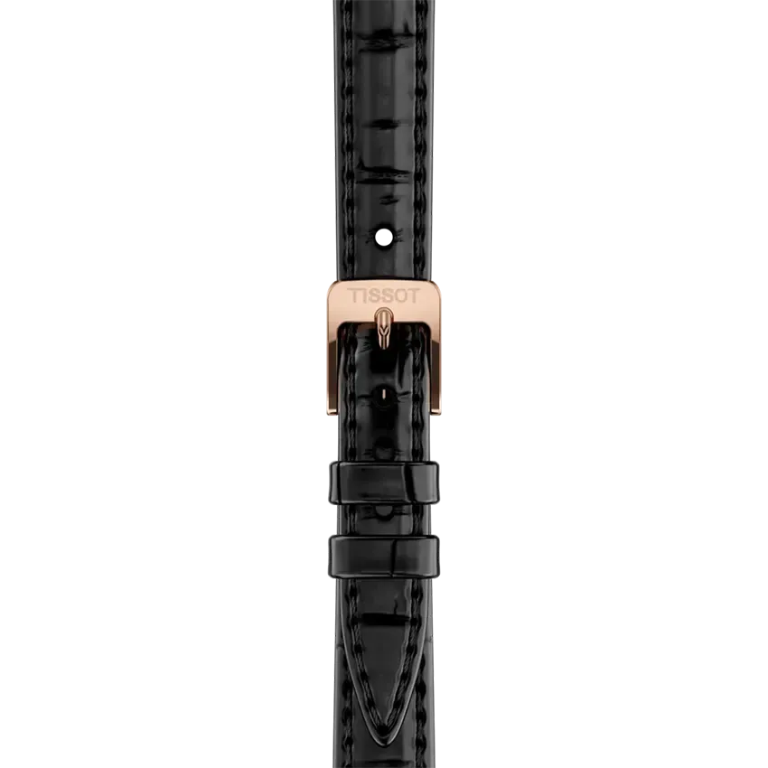 Tissot SRV White Mother of Pearl Dial Black Leather Strap Watch for Women - T160.110.36.113.00