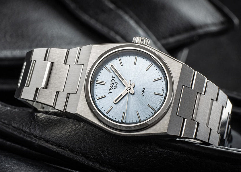 Tissot PRX Quartz Ice Blue Dial Silver Steel Strap Watch for Women - T137.010.11.351.00
