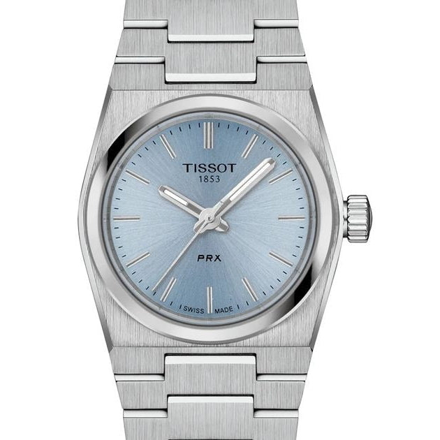 Tissot PRX Quartz Ice Blue Dial Silver Steel Strap Watch for Women - T137.010.11.351.00