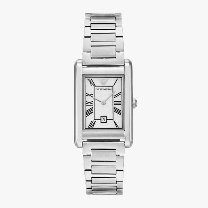 Emporio Armani Gino Mother of Pearl Dial Silver Steel Strap Watch for Men - AR11664