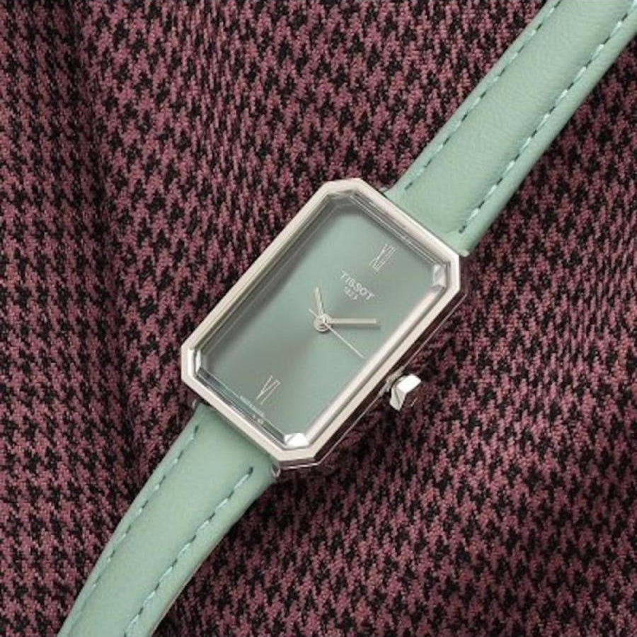 Tissot SRV Green Dial Green Leather Strap Watch for Women - T160.110.16.093.00
