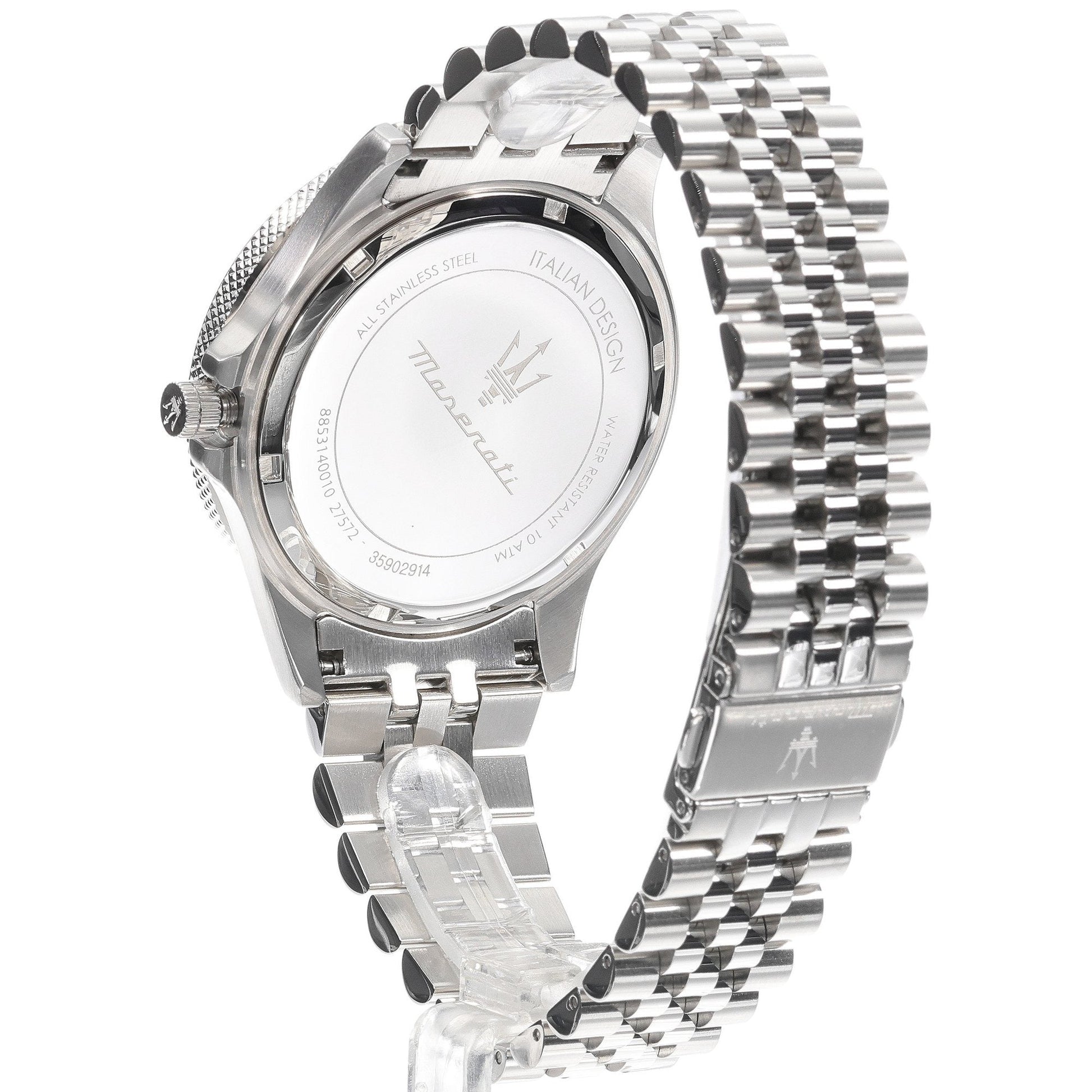 Maserati SFIDA Chronograph Grey Dial Silver Steel Strap Watch for Men - R8853140010
