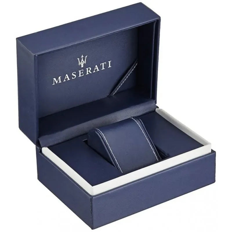 Maserati Successo Chronograph Silver Dial Blue Silicone Strap Watch for Men - R8871621042