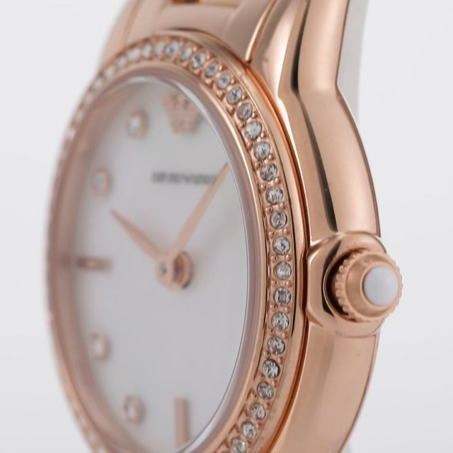 Emporio Armani Mia Mother of Pearl Dial Rose Gold Steel Strap Watch for Women - AR11671