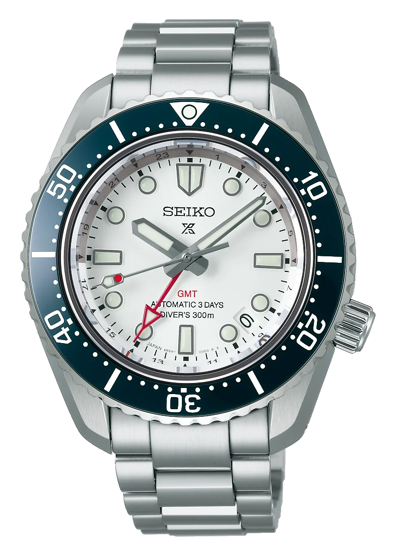 Seiko Prospex 1968 Heritage Diver's GMT 60th Anniversary White Dial Silver Steel Strap Watch for Men - SPB519J1
