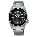 Seiko 5 Sports SKX Street Stonewash Black Dial Silver Steel Strap Watch for Men - SRPL79K1