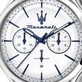 Maserati Epoca Chronograph White Dial Silver Steel Strap Watch for Men - R8873618034