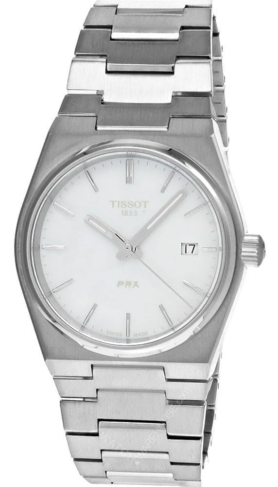 Tissot PRX Quartz Mother of Pearl Dial Silver Steel Strap Watch for Women- T137.210.11.111.00