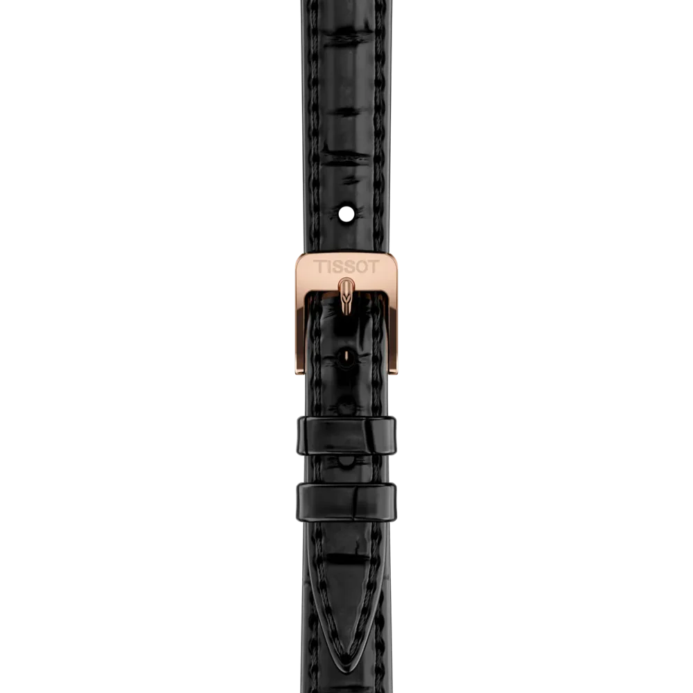 Tissot SRV White Mother of Pearl Dial Black Leather Strap Watch for Women - T160.110.36.113.00
