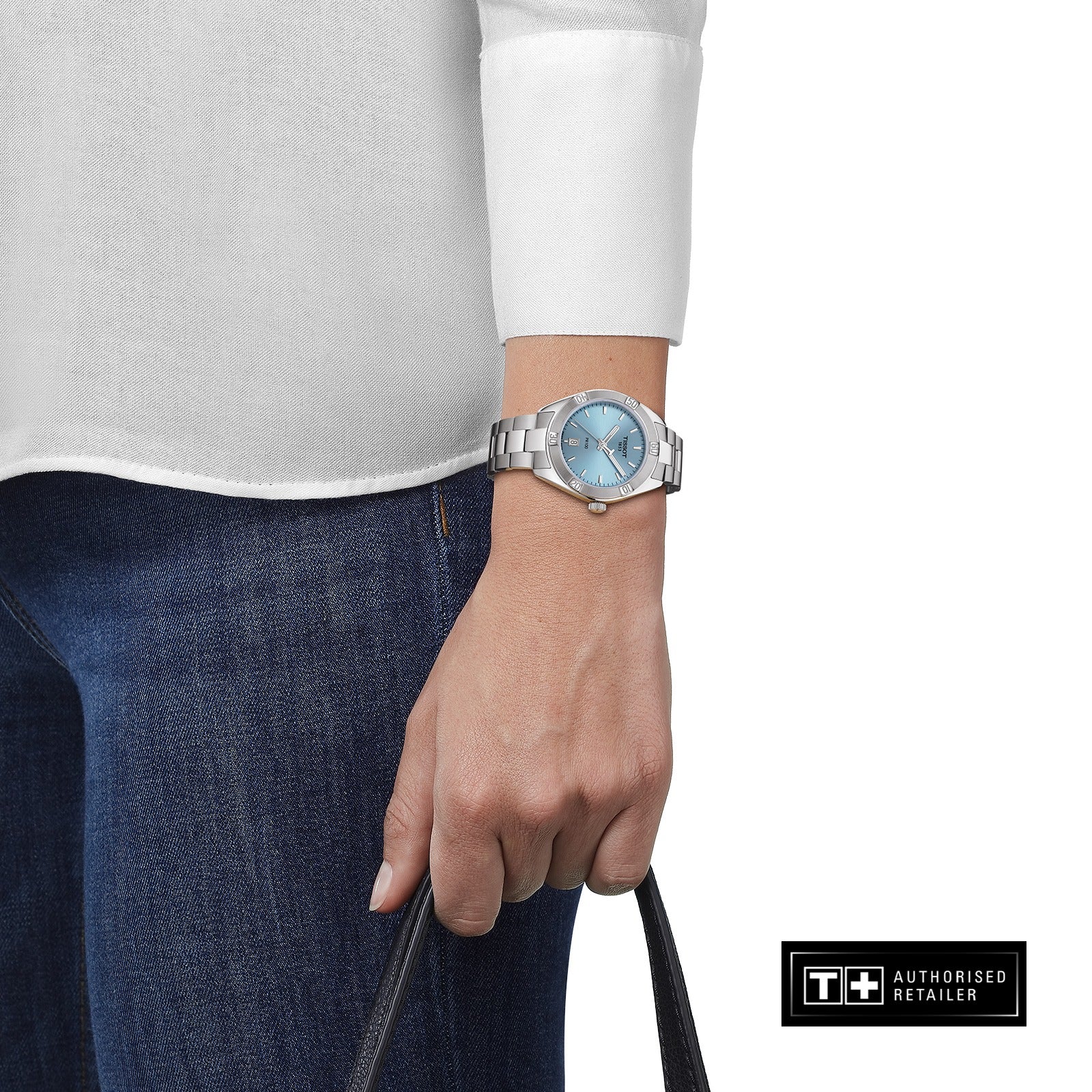 Tissot PR 100 Sport Chic Lady Blue Dial Silver Steel Strap Watch for Women - T101.910.11.351.00