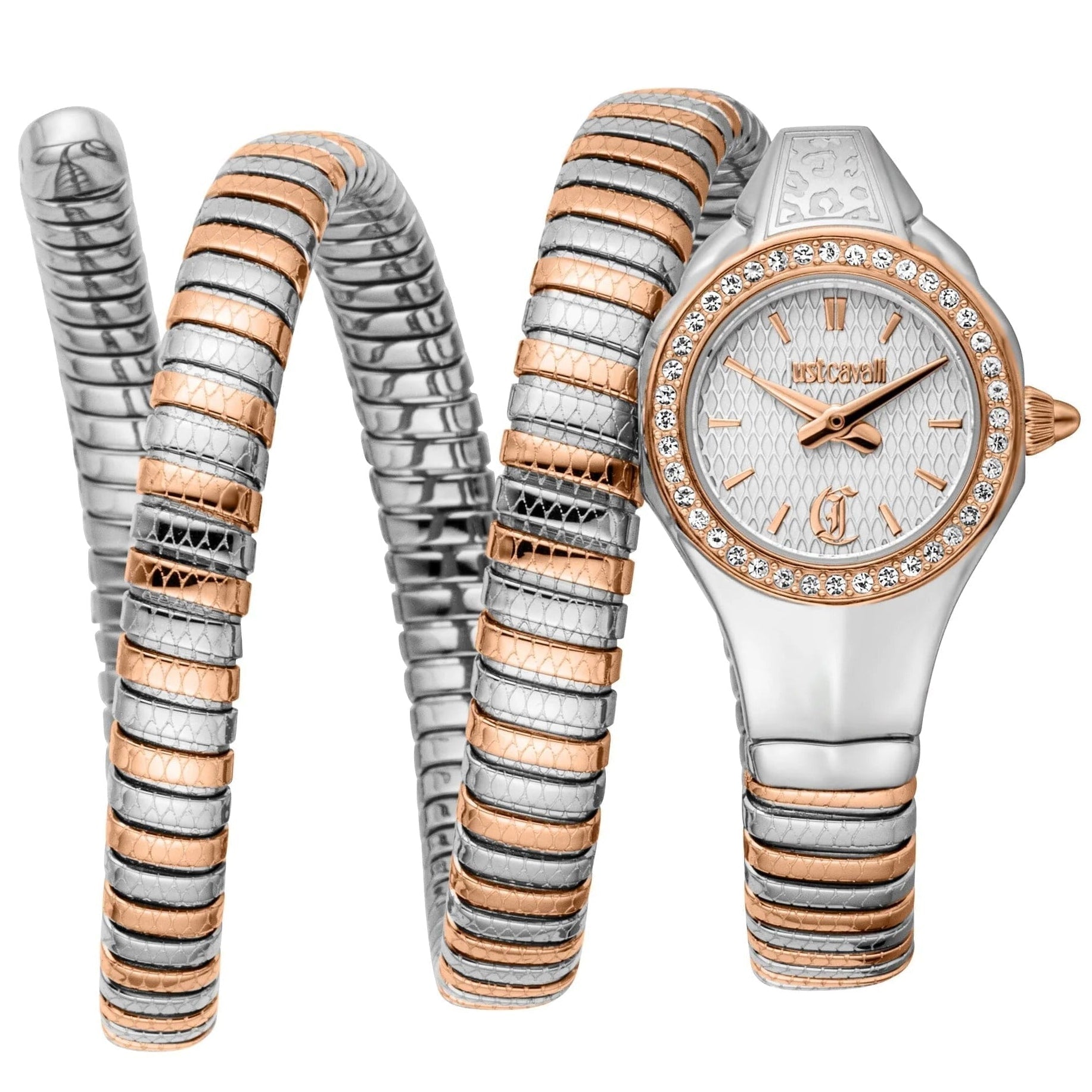 Just Cavalli Vita White Dial Two Tone Steel Strap Watch for Women - JC1L355M0065