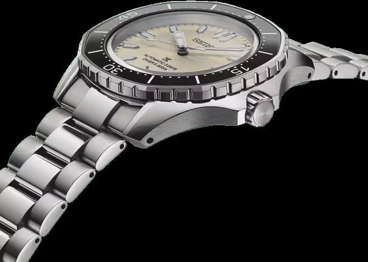 Seiko Prospex Polygonal Divers Automatic Pearl White Dial Silver Steel Strap Watch for Men - SPB481J1