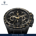 Maserati Traguardo Limited Edition Chronograph Black Dial Black Steel Strap Watch for Men - R8873612051