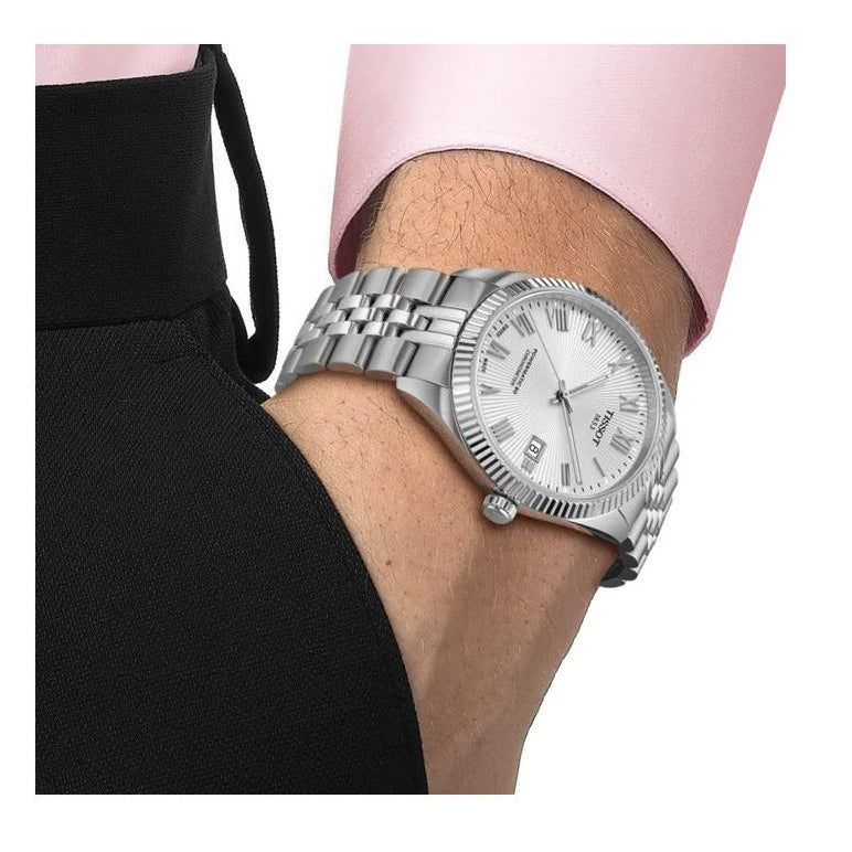 Tissot Ballade Powermatic 80 COSC Silver Dial Silver Steel Strap Watch for Men - T156.408.11.033.00