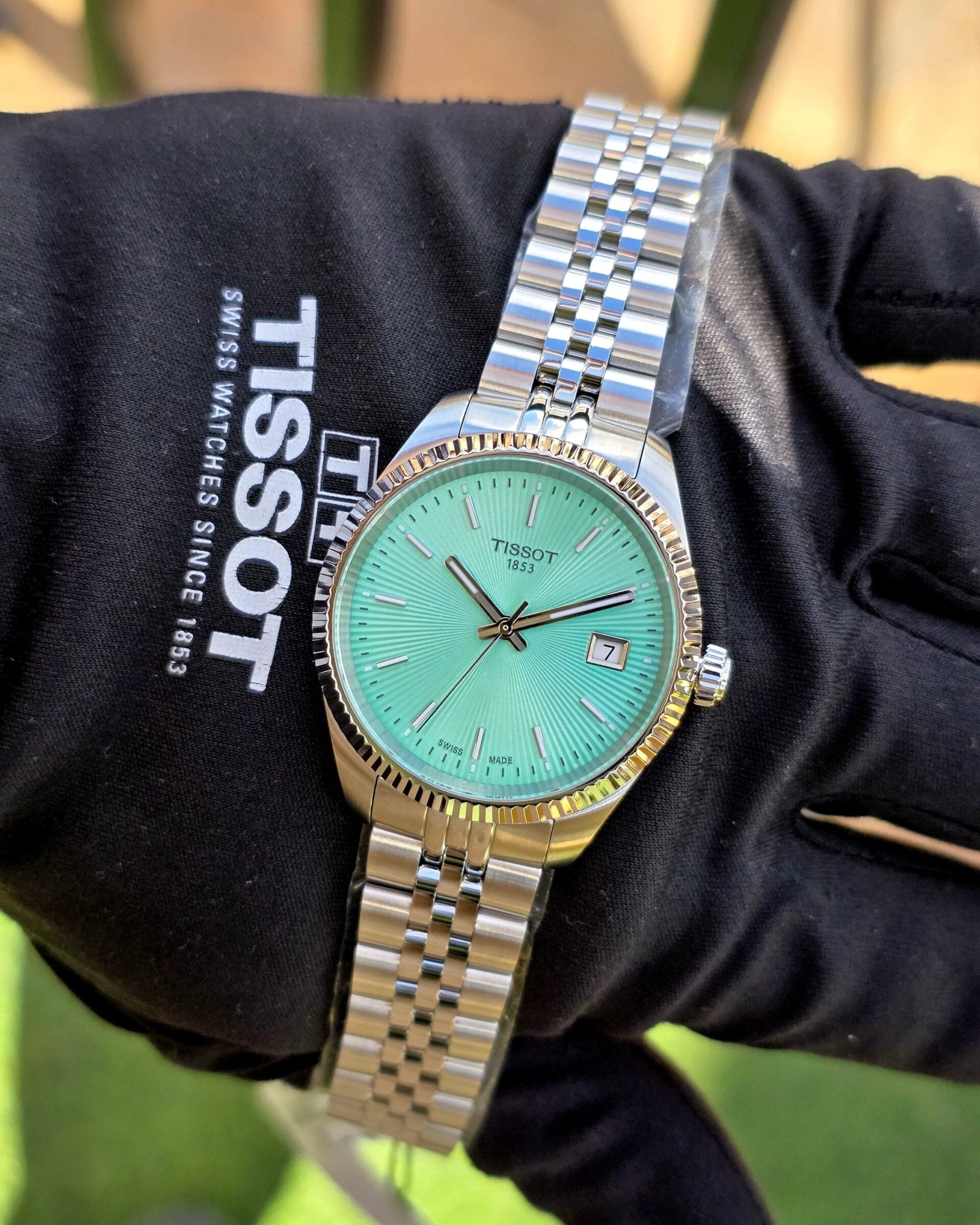 Tissot Ballade Quartz Green Dial Silver Steel Strap Watch for Women - T156.210.11.091.00