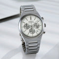 Seiko Conceptual Chronograph White Dial Silver Steel Strap Watch for Men - SSB451P1