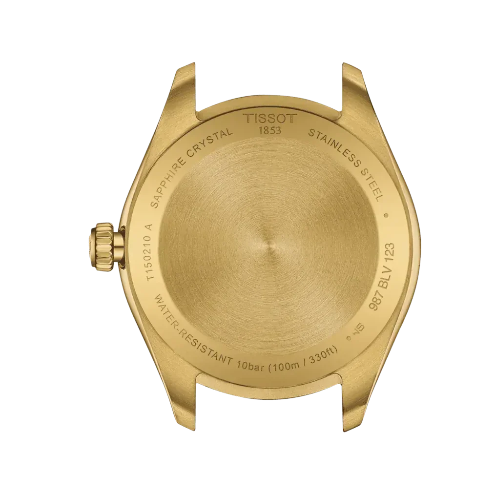 Tissot PR 100 Gold Dial Gold Steel Strap Watch for Women - T150.210.33.021.00