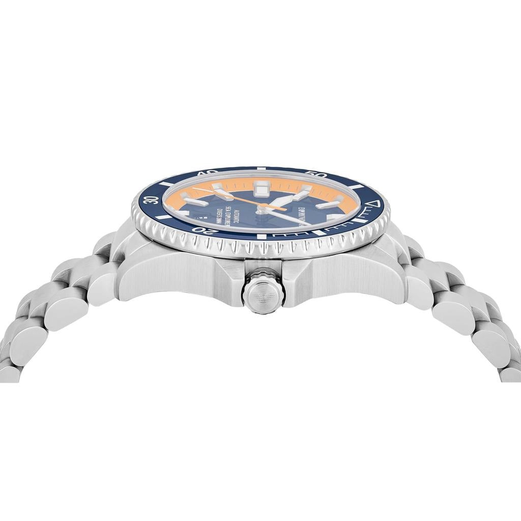 Emporio Armani Sea Explorer Blue Dial Silver Steel Strap Watch for Men - AR60090