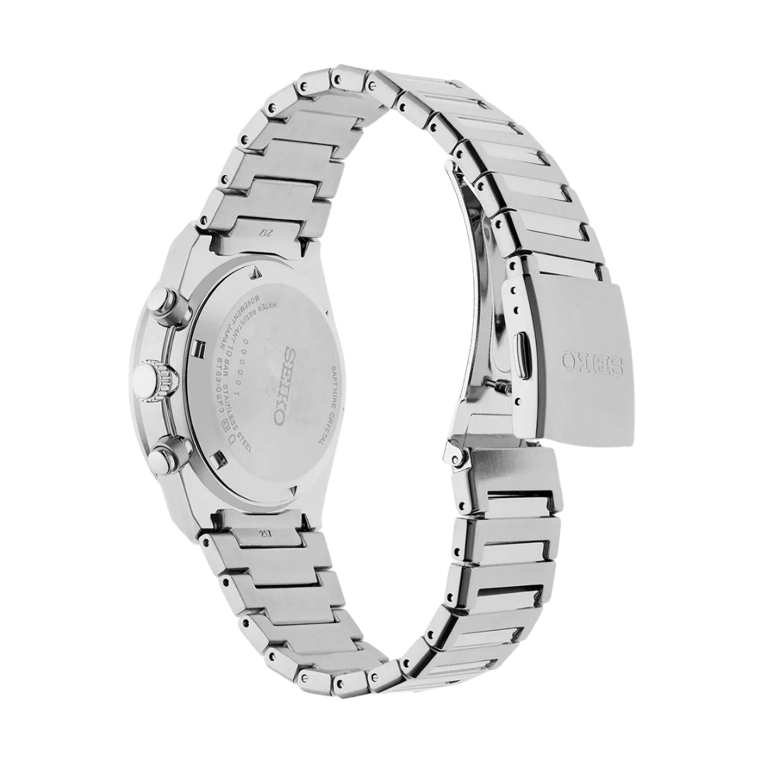 Seiko Conceptual Chronograph White Dial Silver Steel Strap Watch for Men - SSB451P1